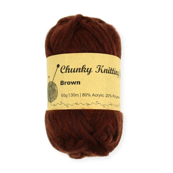 Chunky Knit Yarn 60gm 30mtr Brown